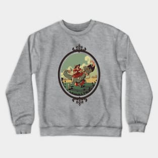 dino racer-velociraptor framed Crewneck Sweatshirt